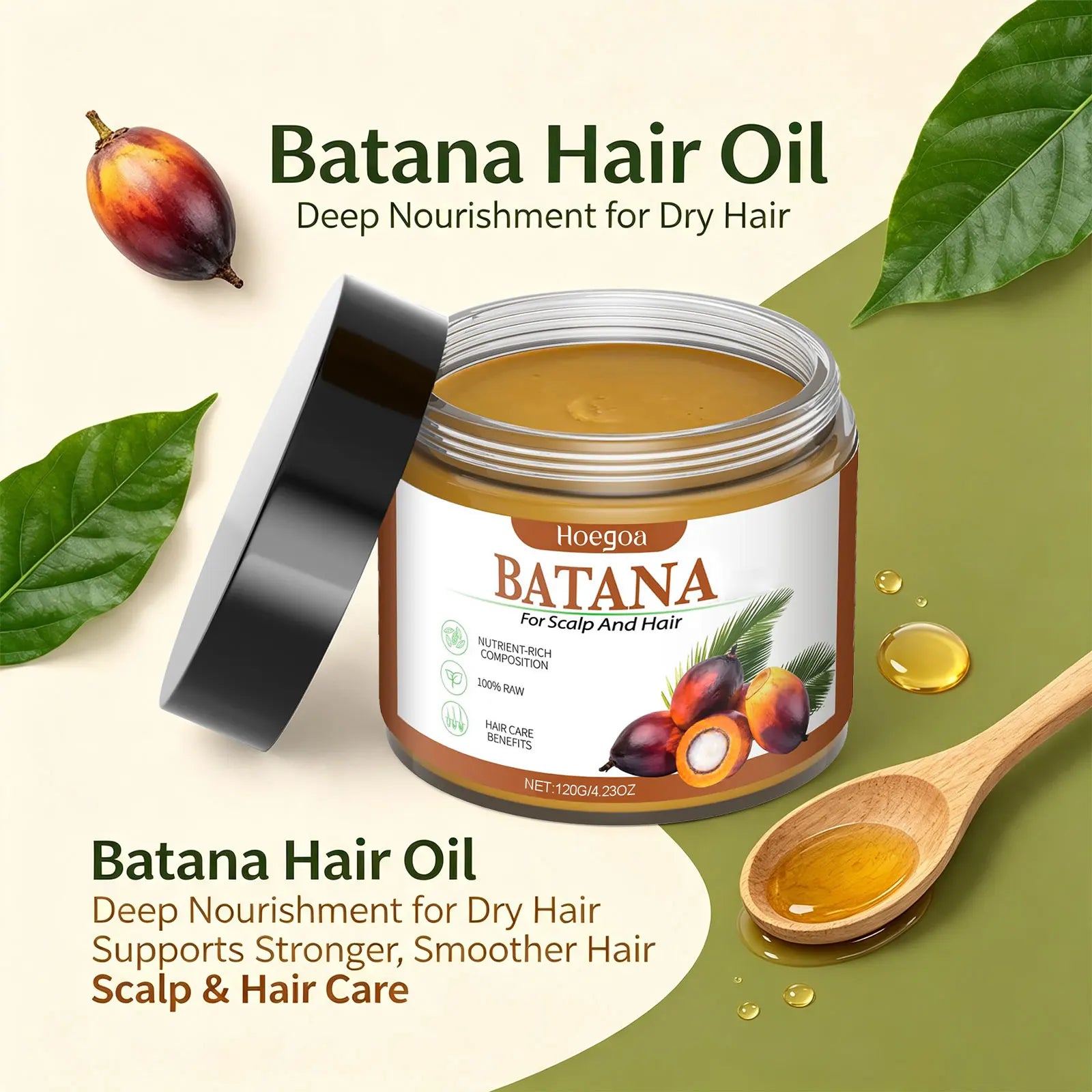 Batana Oil Hair Mask for Damage Repair and Split Ends - 1