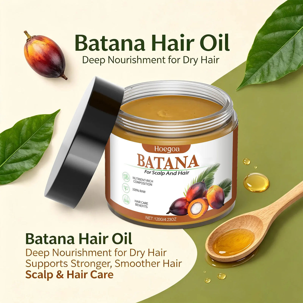 Batana Oil Hair Mask for Damage Repair and Split Ends