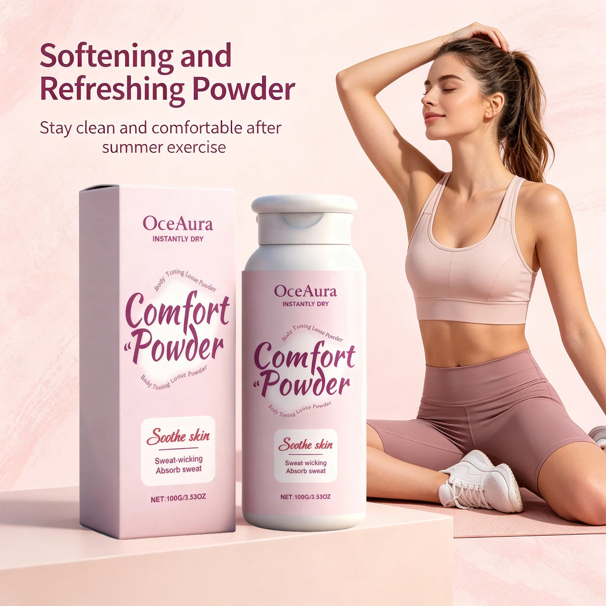 All-Over Sweat-Wicking Body Powder for Anti-Chafing and Freshness