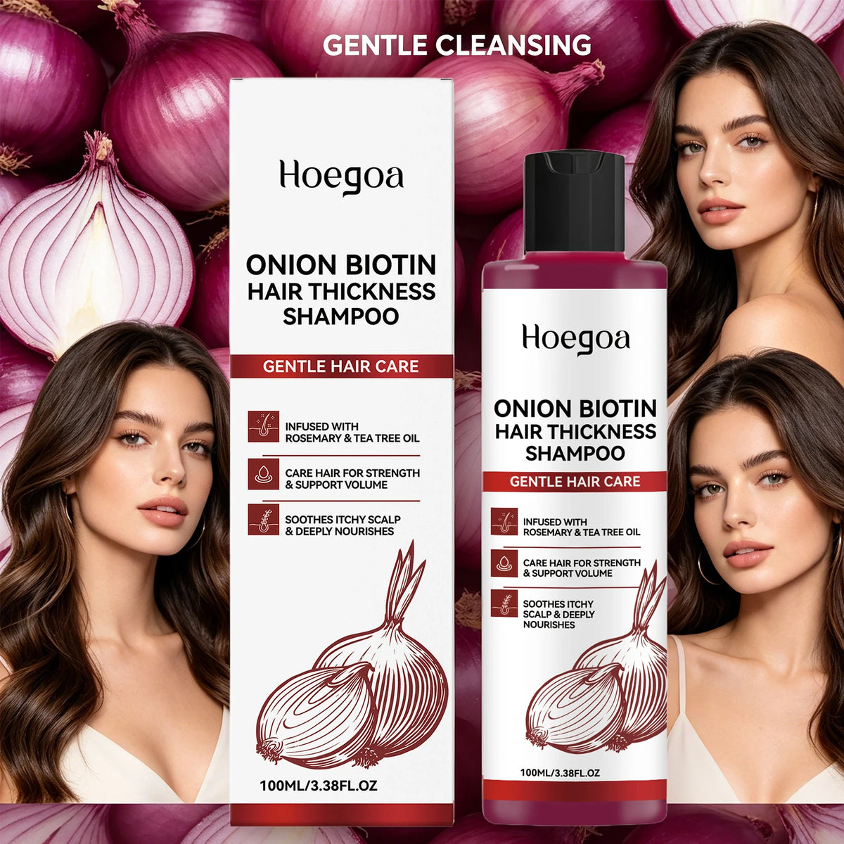 Onion Biotin Volumizing Shampoo for Hair Growth and Scalp Health