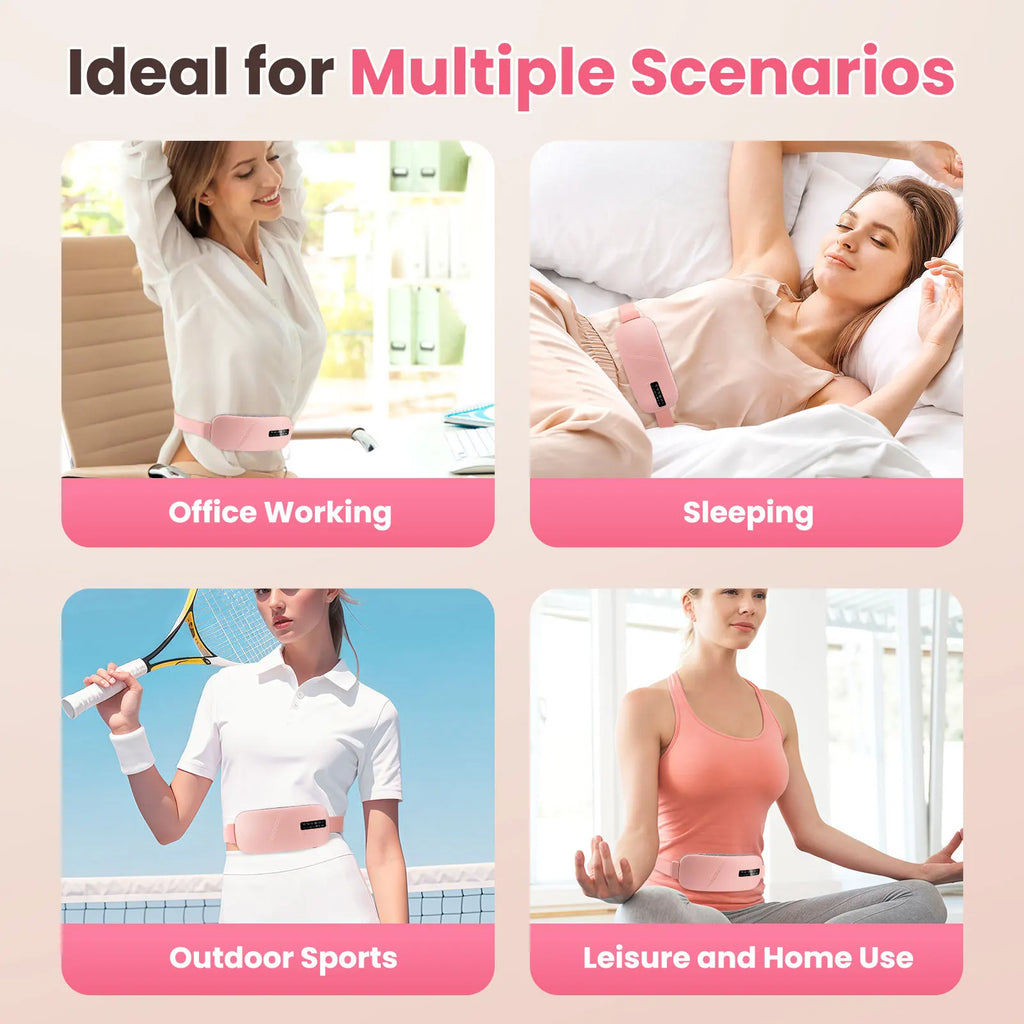 Portable Cordless Menstrual Heating Pad with Vibration Massage