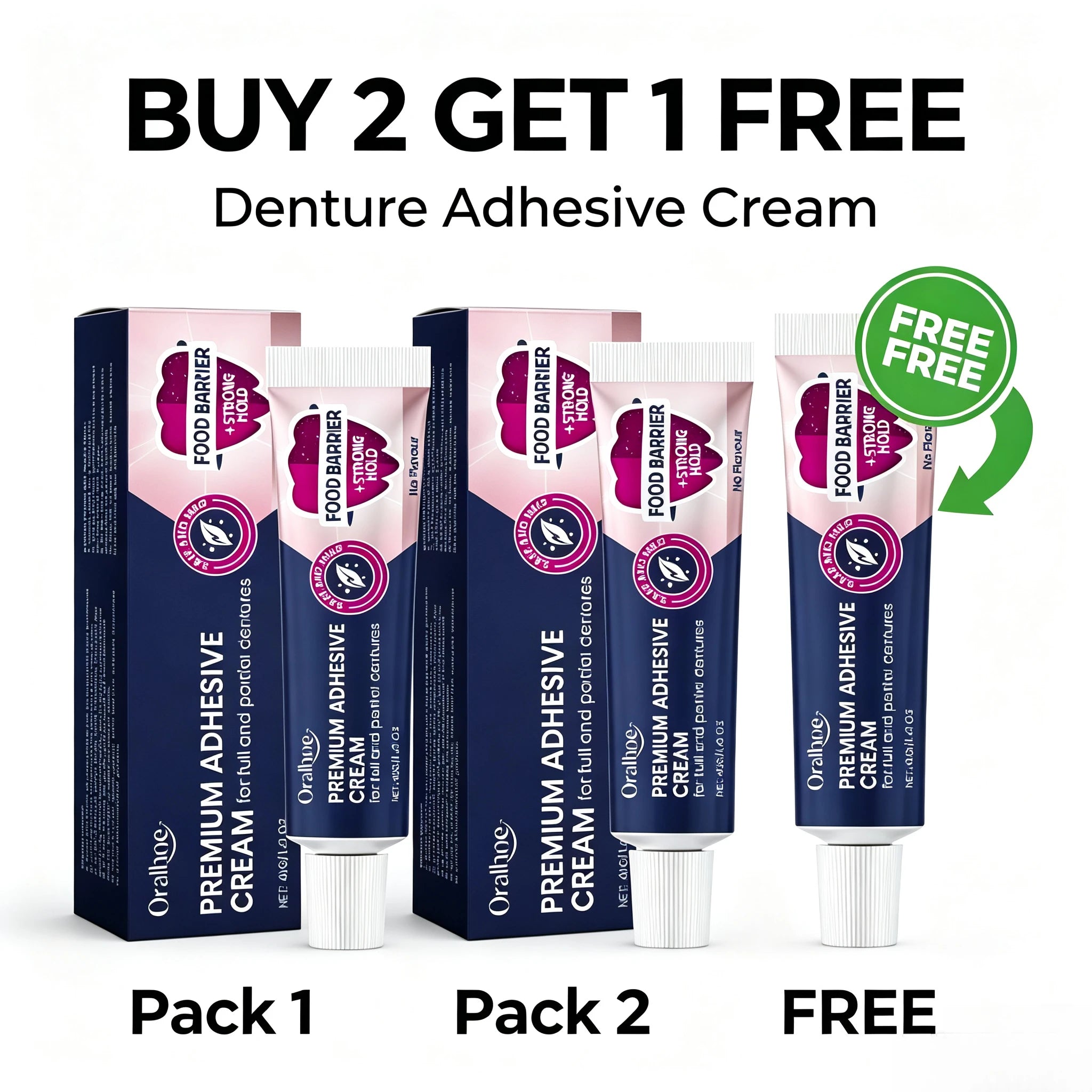 Strong Hold Denture Adhesive Cream for Full and Partial Dentures - 9
