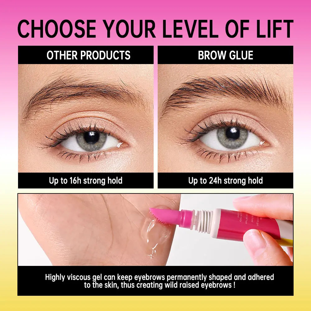 Long-Lasting Eyebrow Lamination Styling Gel with Built-In Comb