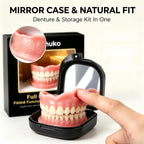 Instant Snap-On Silicone Denture Set with Mirror Storage Case