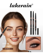 Waterproof Triangular Tip Eyebrow Pencil with Grooming Brush