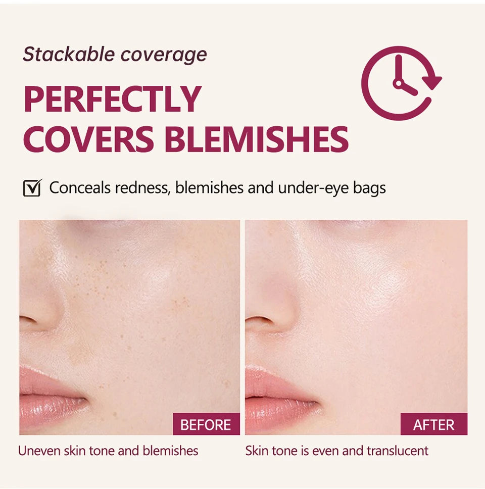 Waterproof Full Coverage Cushion Foundation with Sun Protection