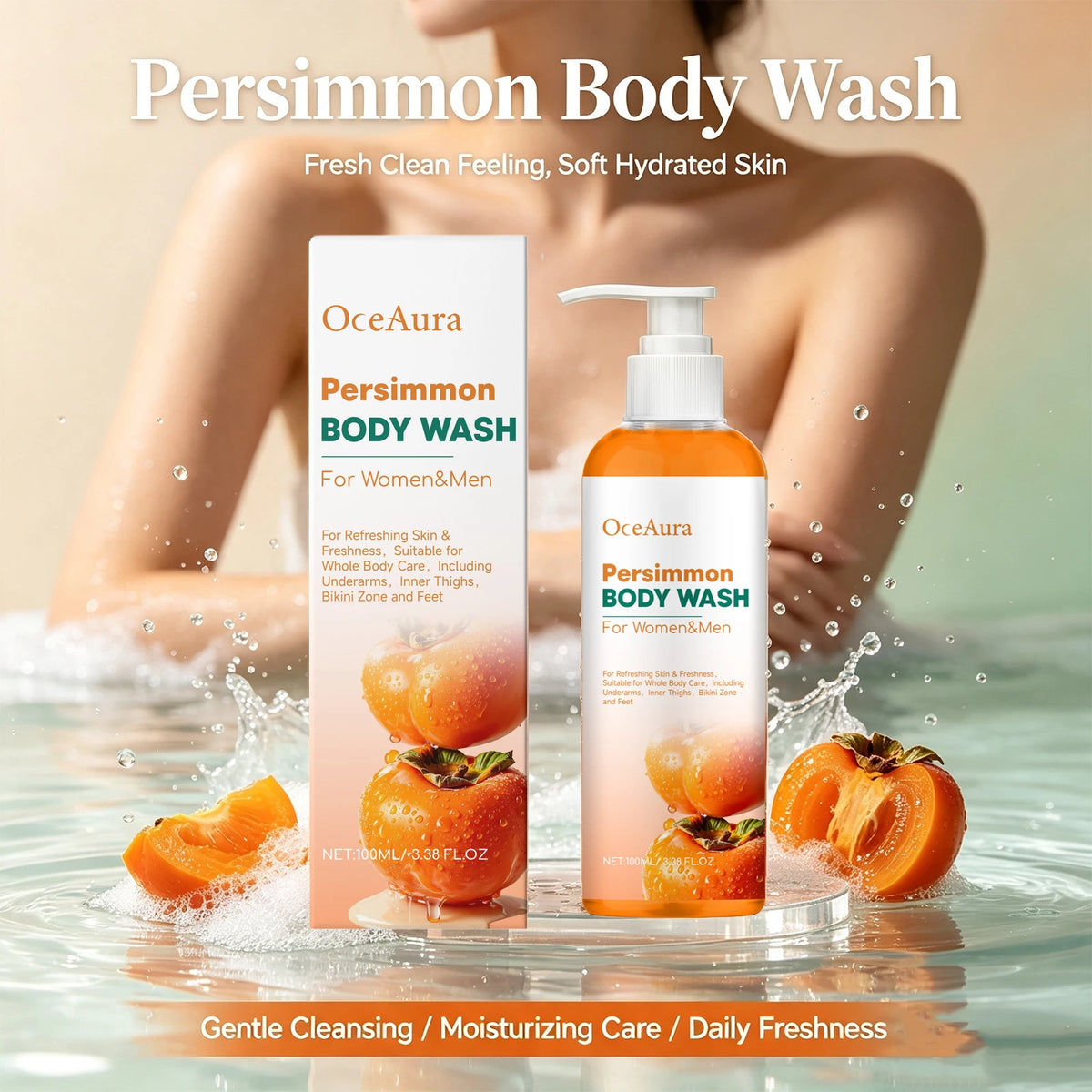 Persimmon Body Wash for Odor Control and Deep Skin Cleansing