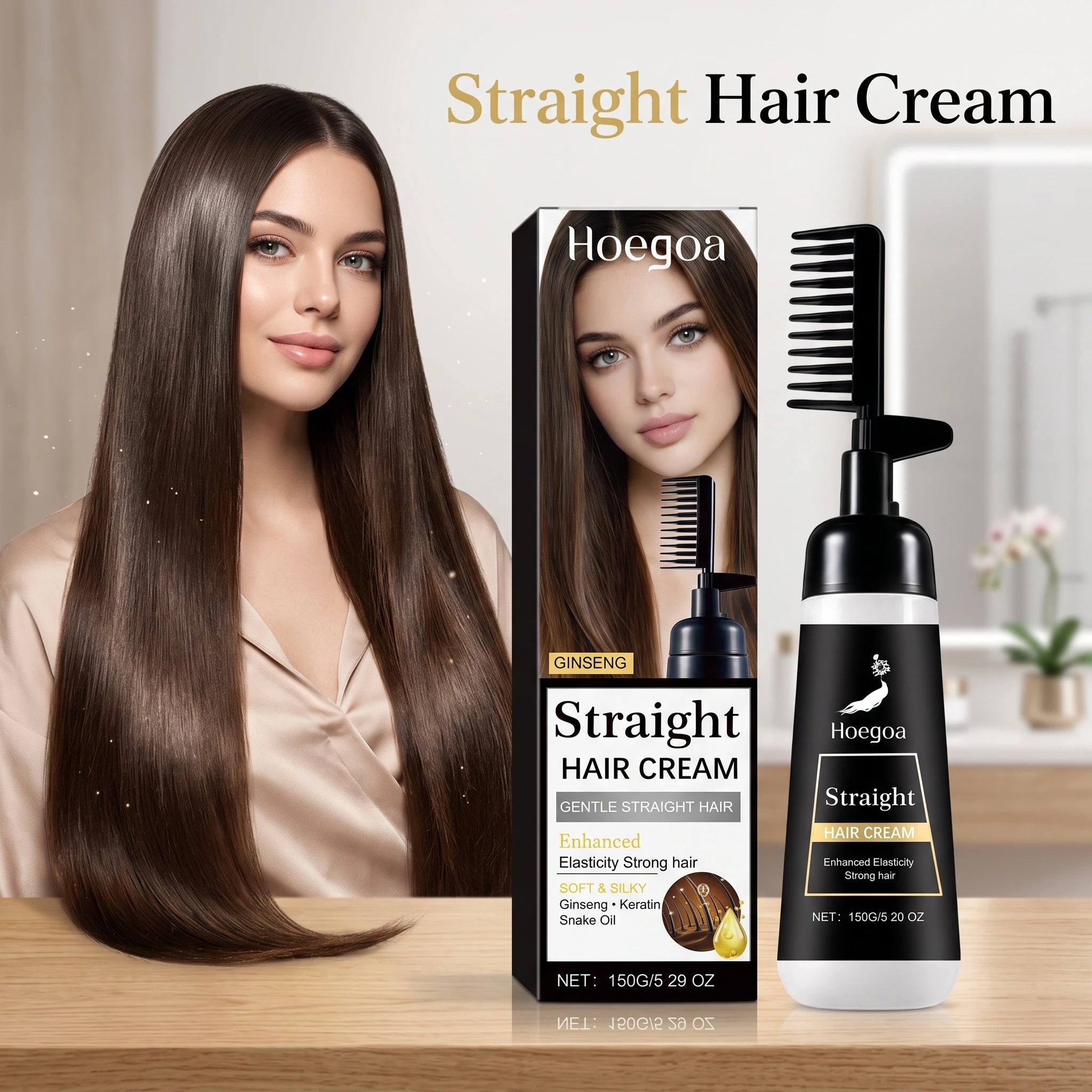 One-Step Hair Straightening Cream with Built-In Comb - 6