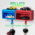 1:64 Scale Model Car Garage Wall Key Holder with Display Shelf