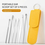 Stainless Steel Ear Wax Removal Cleaning Kit with Storage Case
