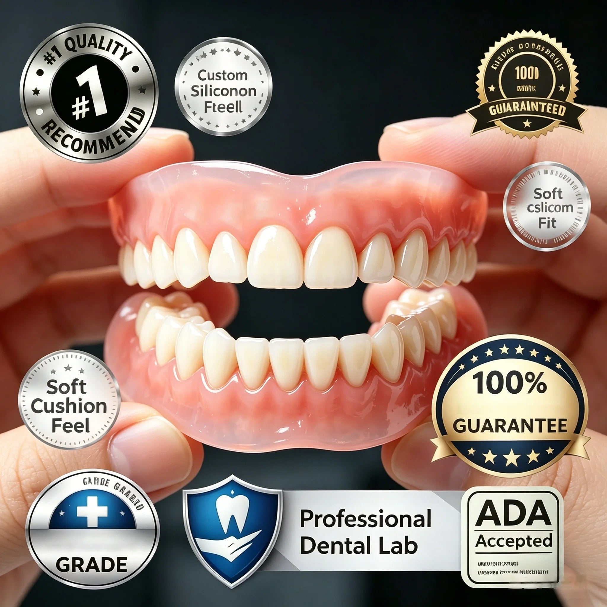 Adjustable Silicone Cosmetic Dentures for Instant Smile Confidence - 1