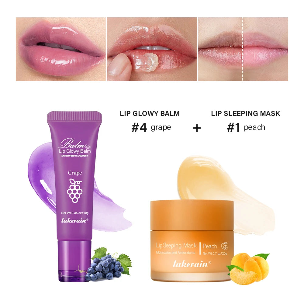 Moisturizing Lip Balm and Overnight Sleeping Mask Set