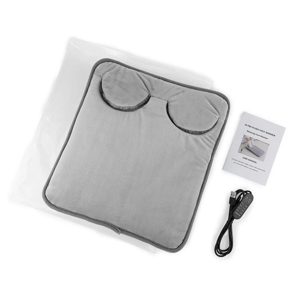 USB Heated Foot Warmer with Adjustable Temperature and Timer