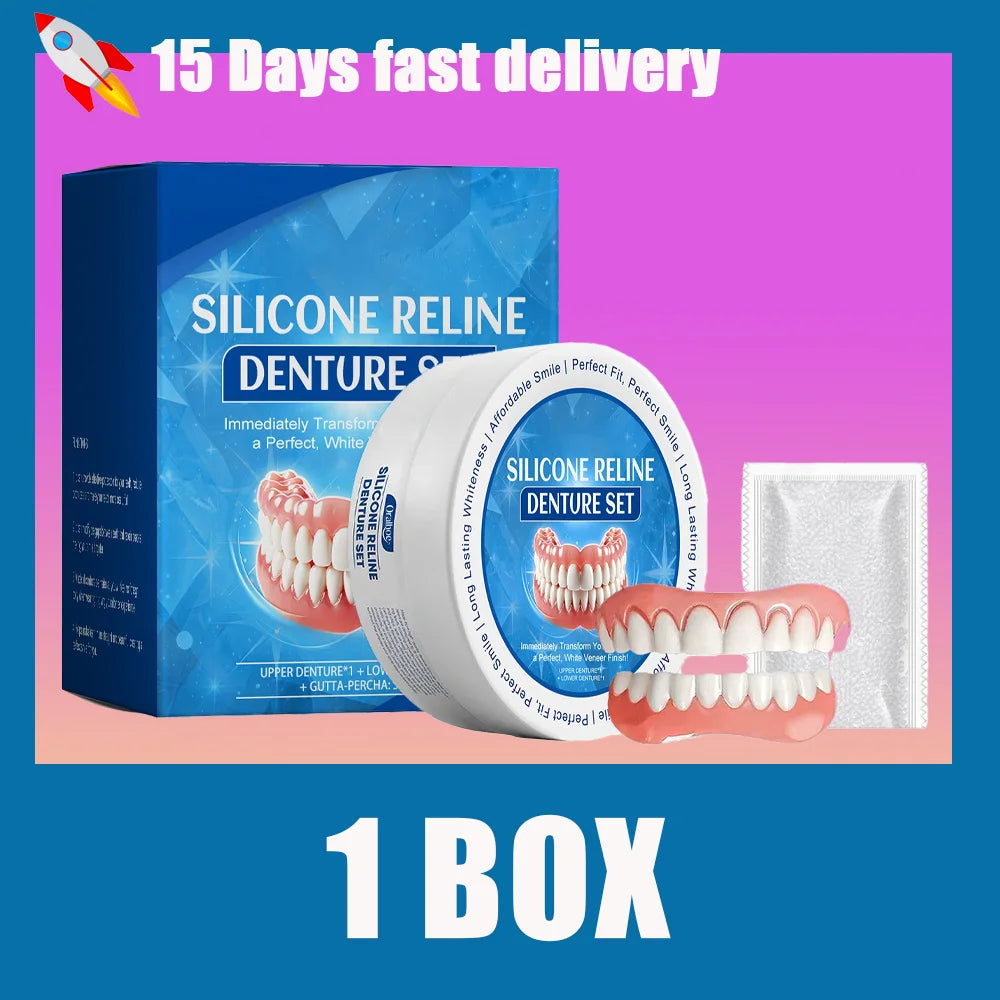 Temporary Silicone Smile Veneers for Upper and Lower Teeth