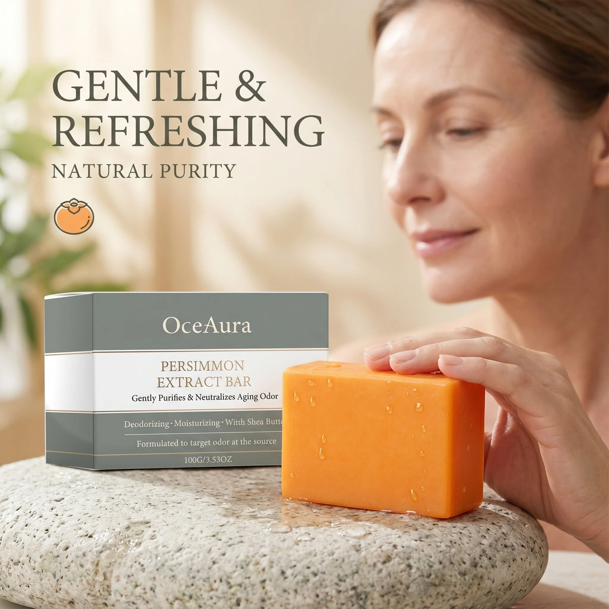Persimmon Extract Deodorizing Body Soap for Aging Odor