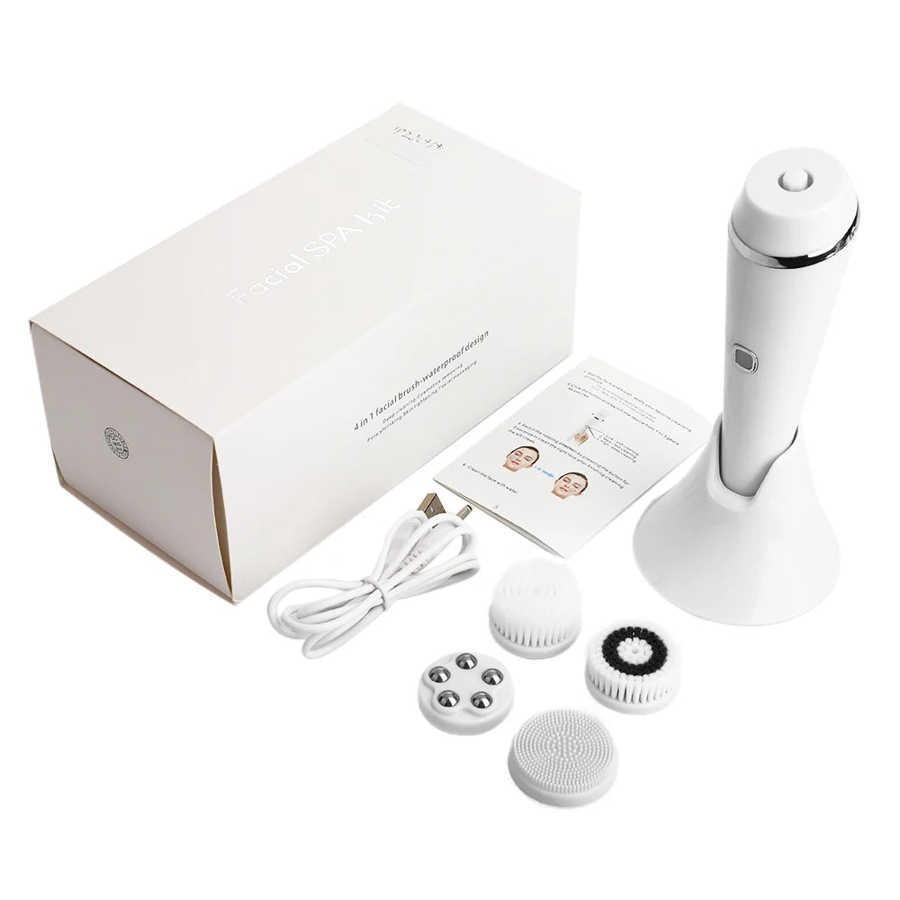 4-in-1 Electric Rotating Facial Cleansing and Massage Brush