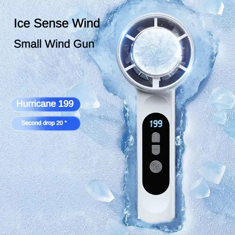 Rechargeable Handheld Turbo Fan with Ice Cooling