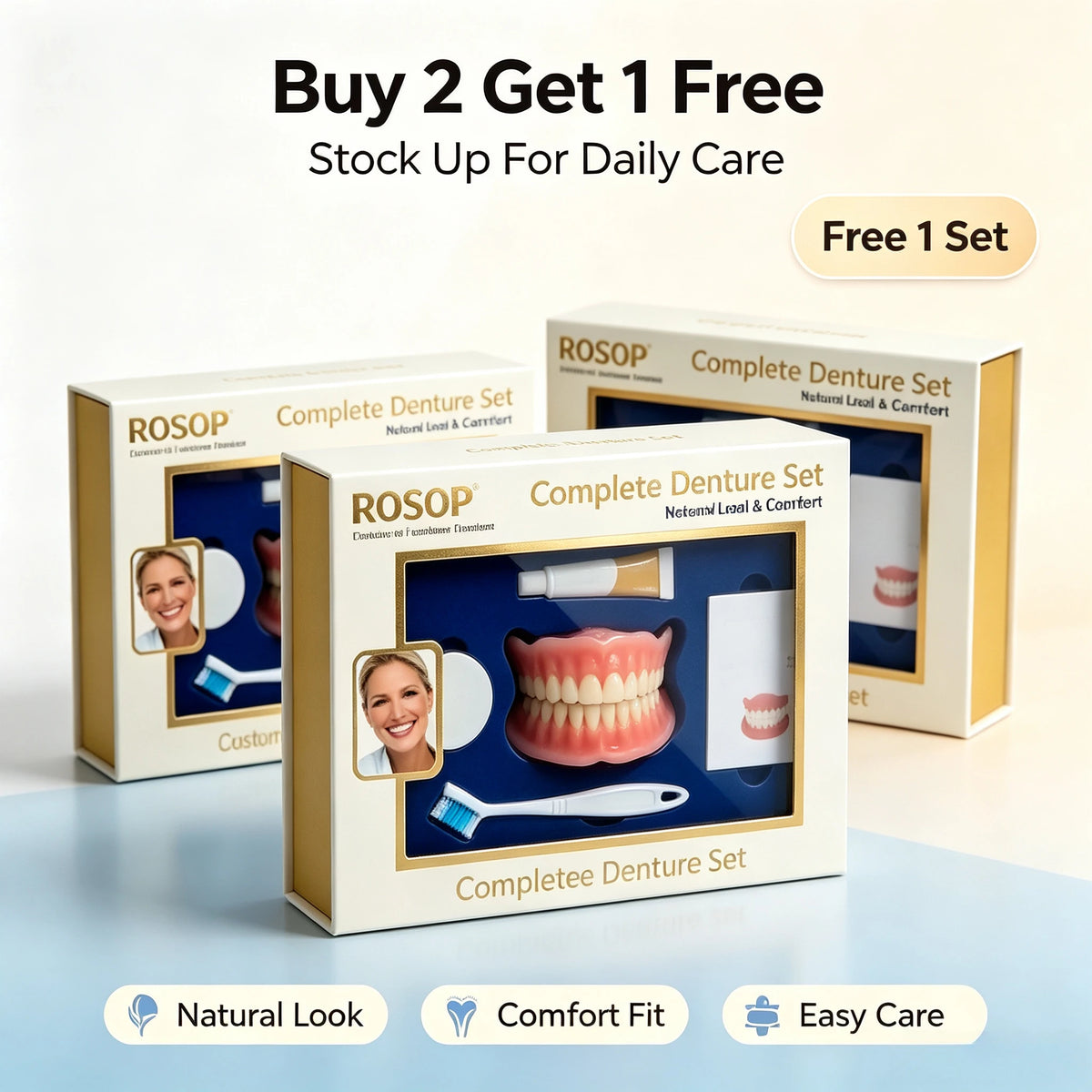Cosmetic Silicone Denture Set for Natural Smile Makeover