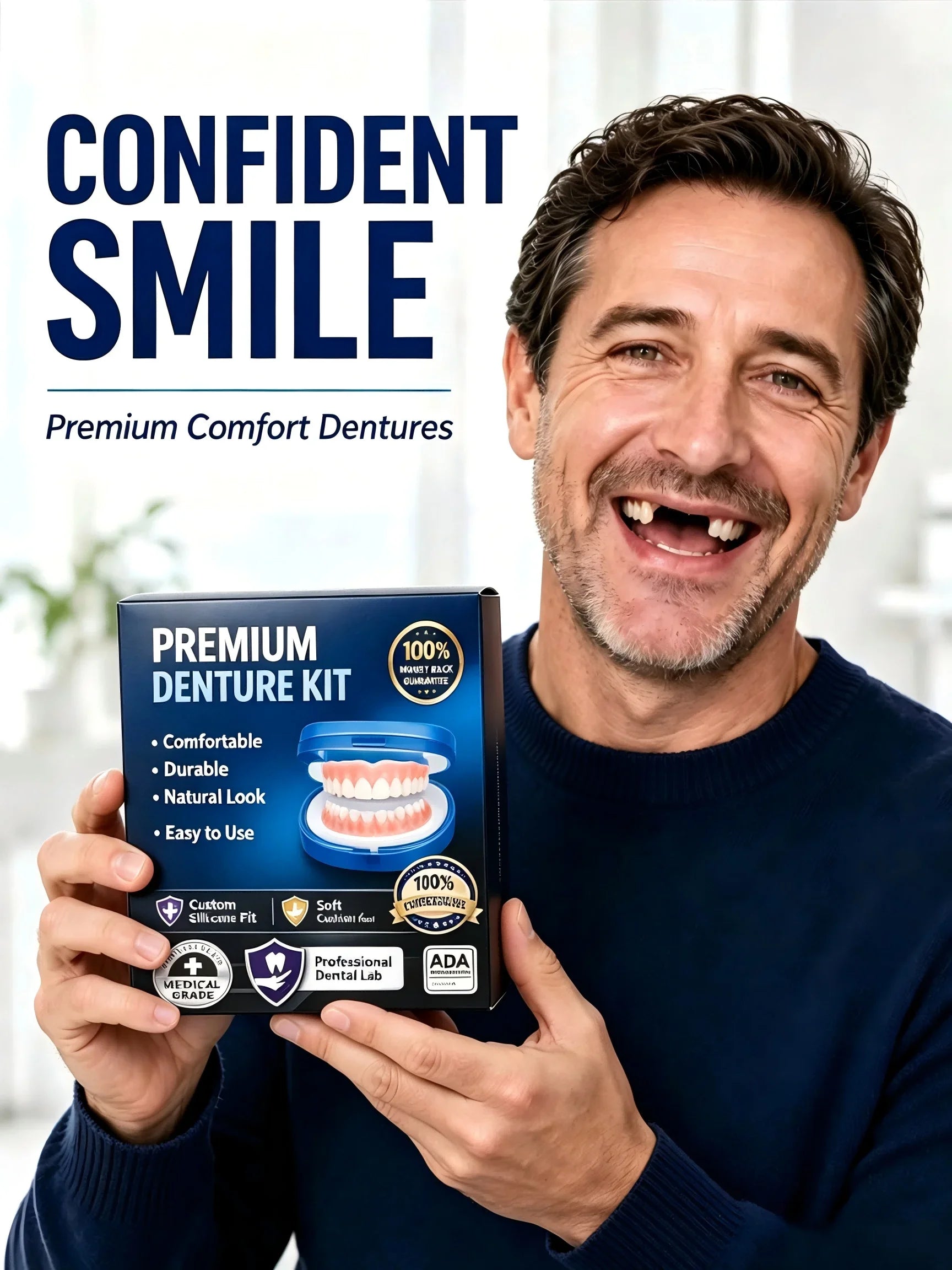 Temporary Silicone Cosmetic Denture Kit for Natural Smile - 4