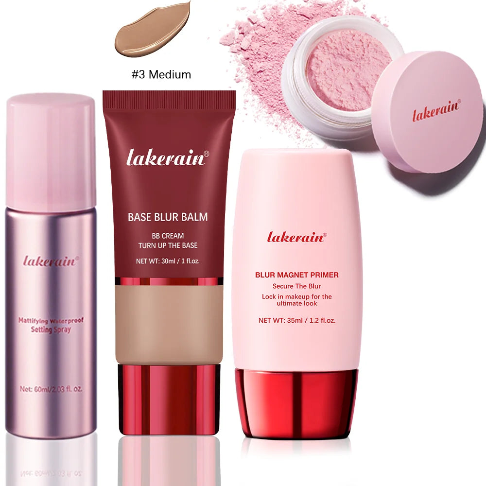 4-Piece Matte Makeup Setting and Blurring Face Base Set