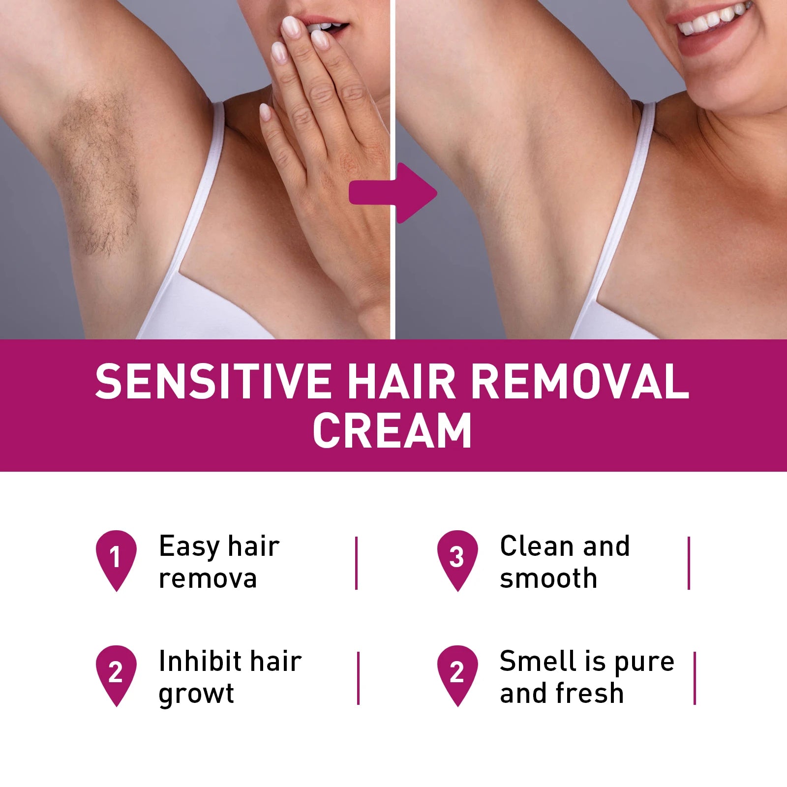 Painless Gentle Hair Removal Cream for Men and Women - 8