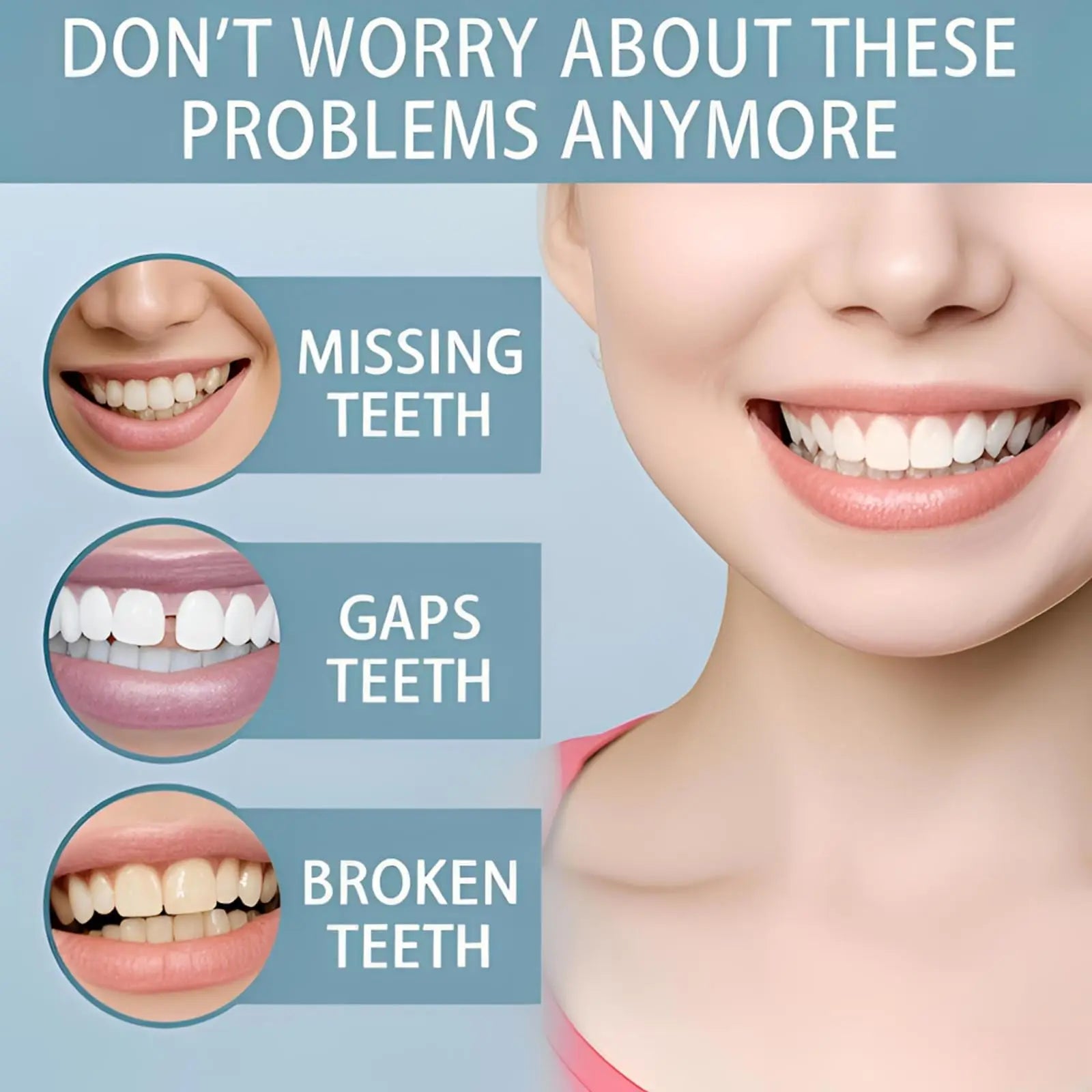 Instant Snap-On Temporary Dentures for Smile Correction - 3