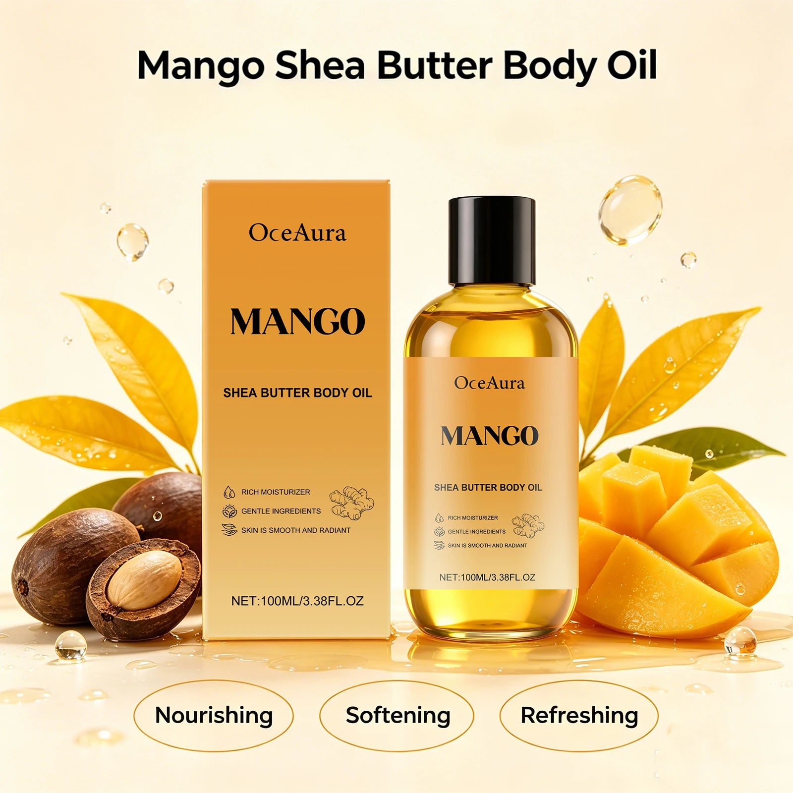 Mango Shea Butter Nourishing Body Oil for Dry Skin - 4