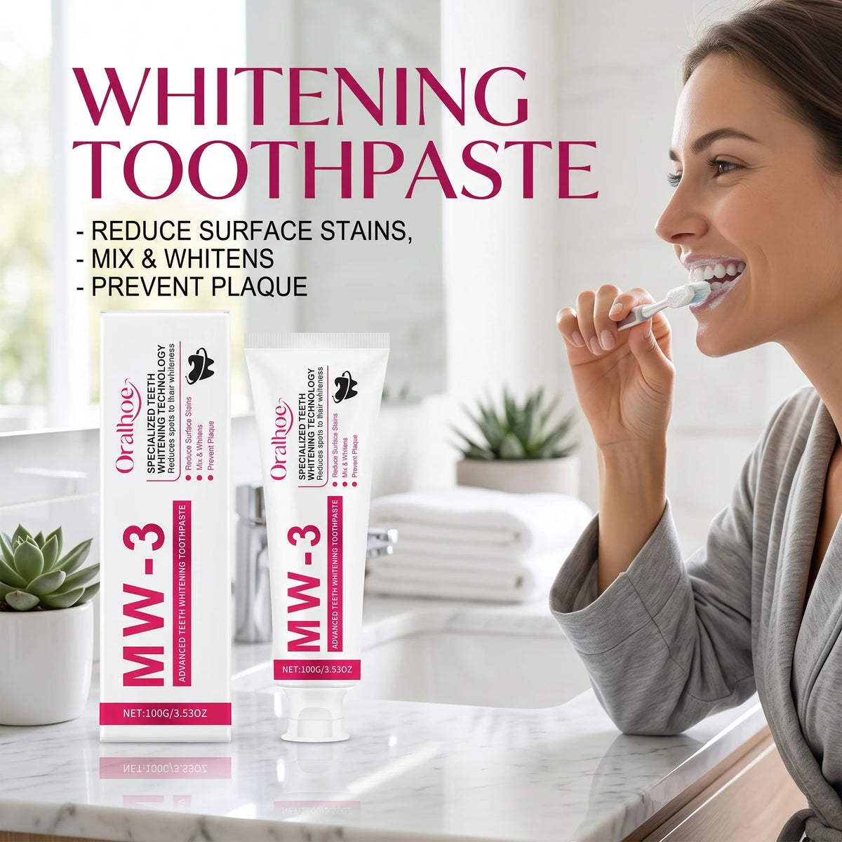 Stain Removing Teeth Whitening Toothpaste for Fresh Breath