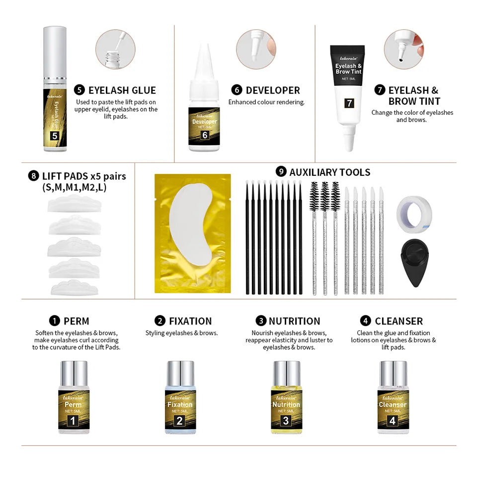 Professional Eyelash Lift and Brow Lamination Tinting Kit