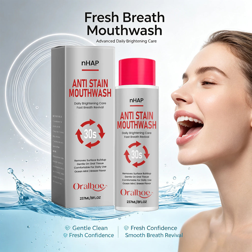 Alcohol-Free Anti-Stain Teeth Whitening Mouthwash