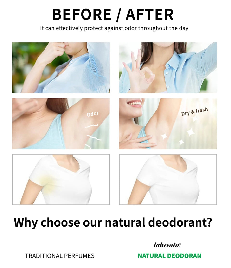 Long-Lasting Natural Solid Deodorant Stick