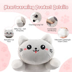 USB Heated Cat Plush Pillow for Pain Relief and Relaxation