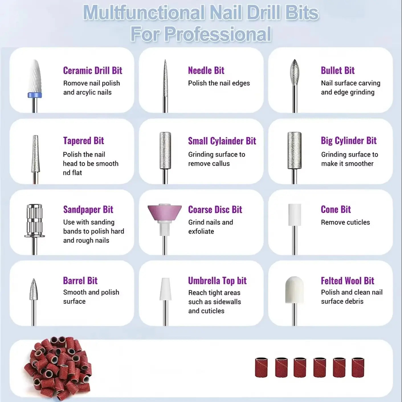 Professional Cordless Electric Nail Drill and UV Lamp Kit - 6