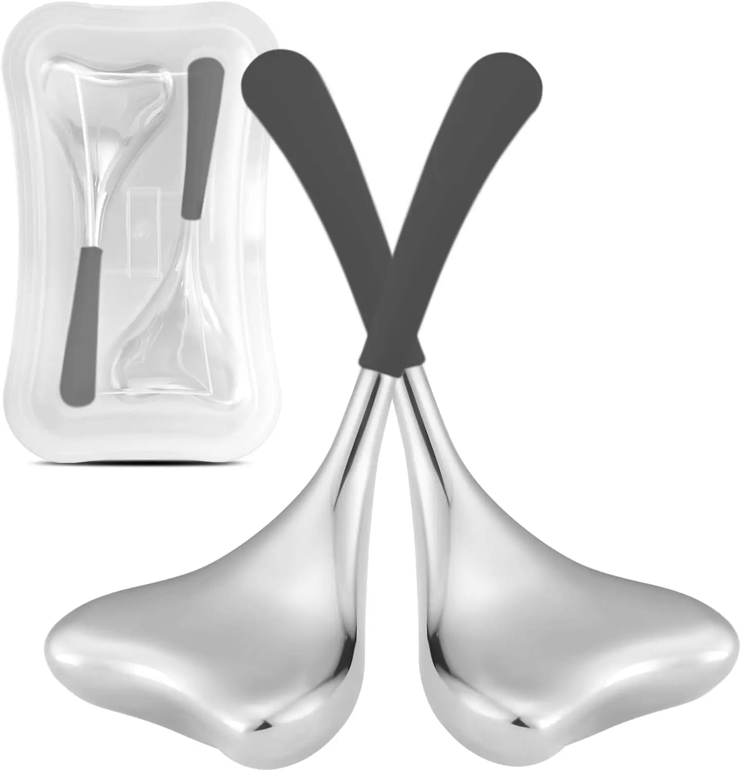 2-in-1 Stainless Steel Cooling Facial Ice Globes and Gua Sha Tool - 7