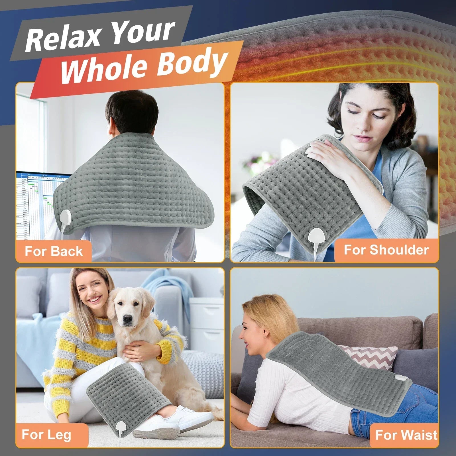 Adjustable Electric Heating Pad for Back and Body Pain Relief - 5