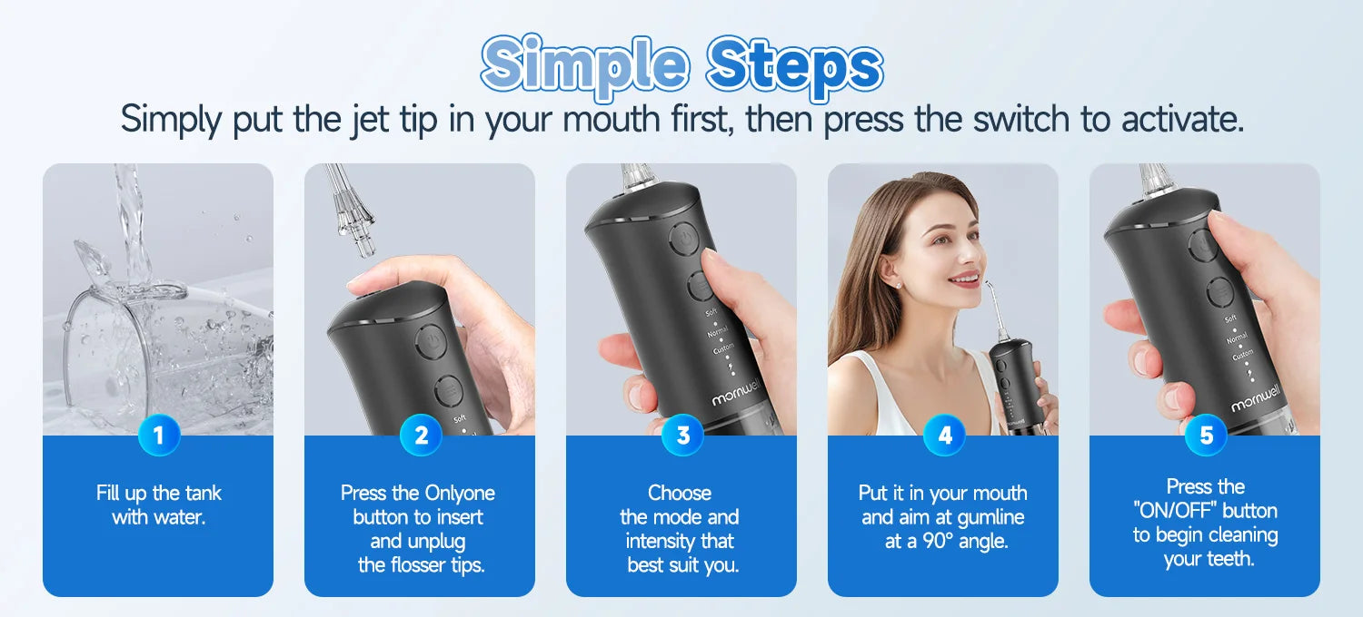 Rechargeable Portable Water Flosser for Teeth Cleaning - 10