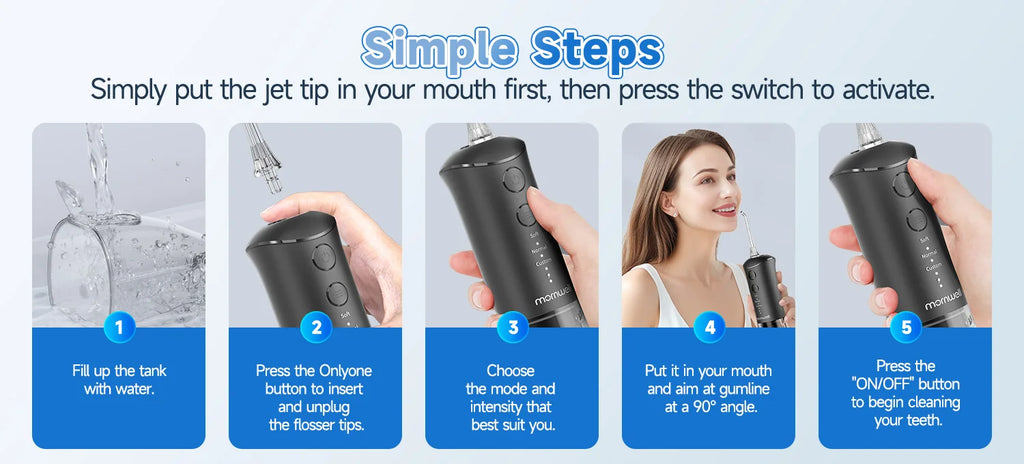 Rechargeable Portable Water Flosser for Teeth Cleaning