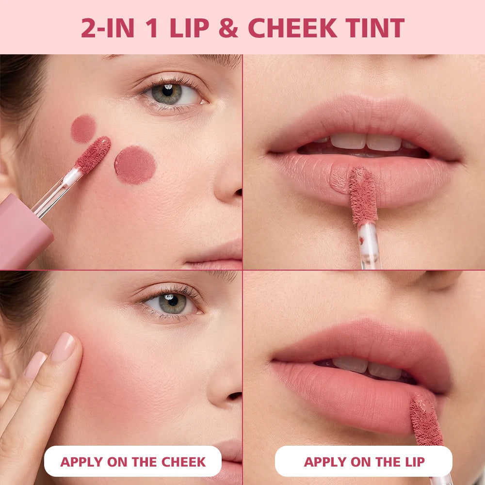 Velvet Matte 2-in-1 Lip and Cheek Tint for Soft Natural Finish - 3