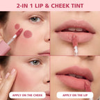 Velvet Matte 2-in-1 Lip and Cheek Tint for Soft Natural Finish