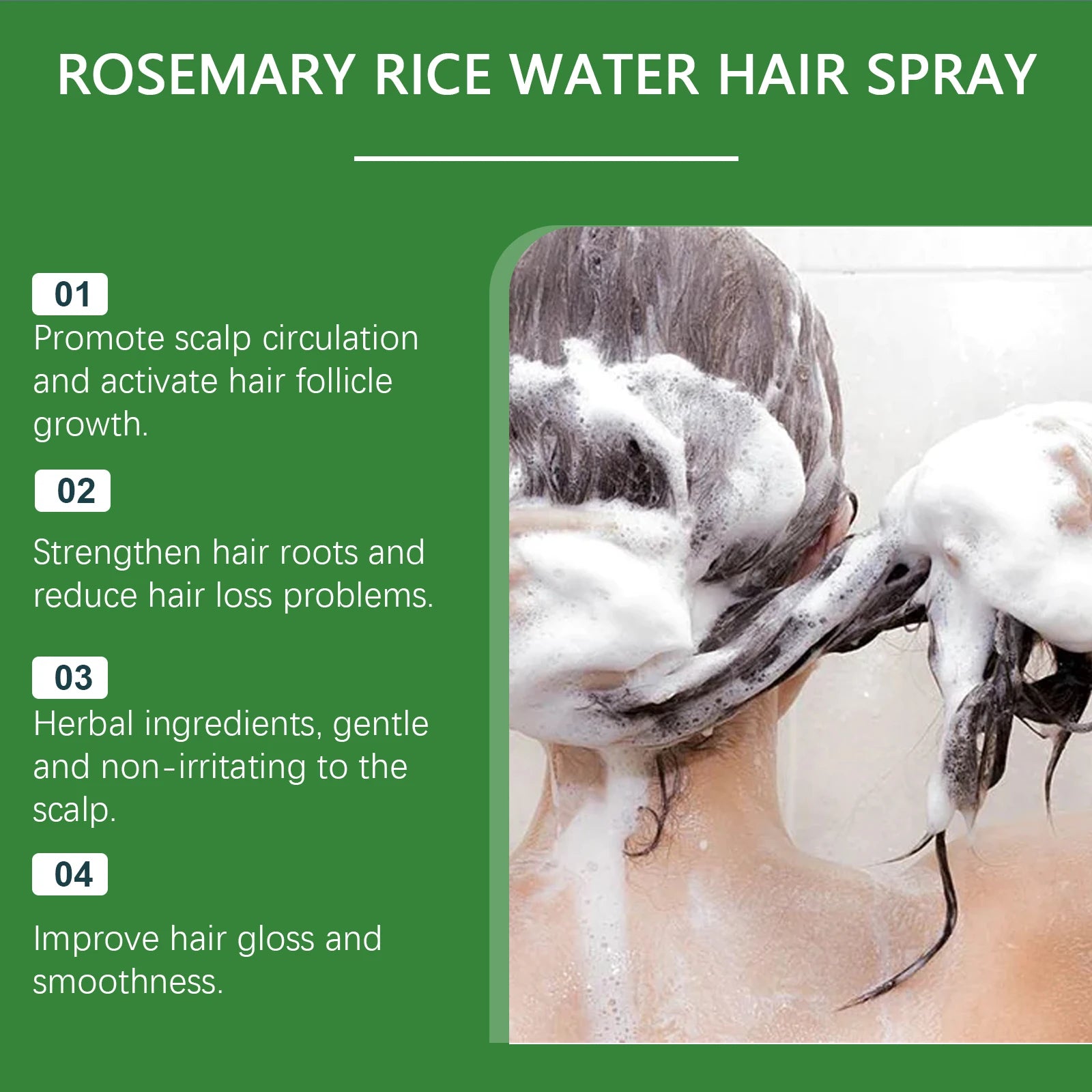 Rosemary Rice Water Hair Growth and Strengthening Spray - 15