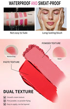 2-in-1 Cream and Powder Blush Palette for Long-Lasting Makeup