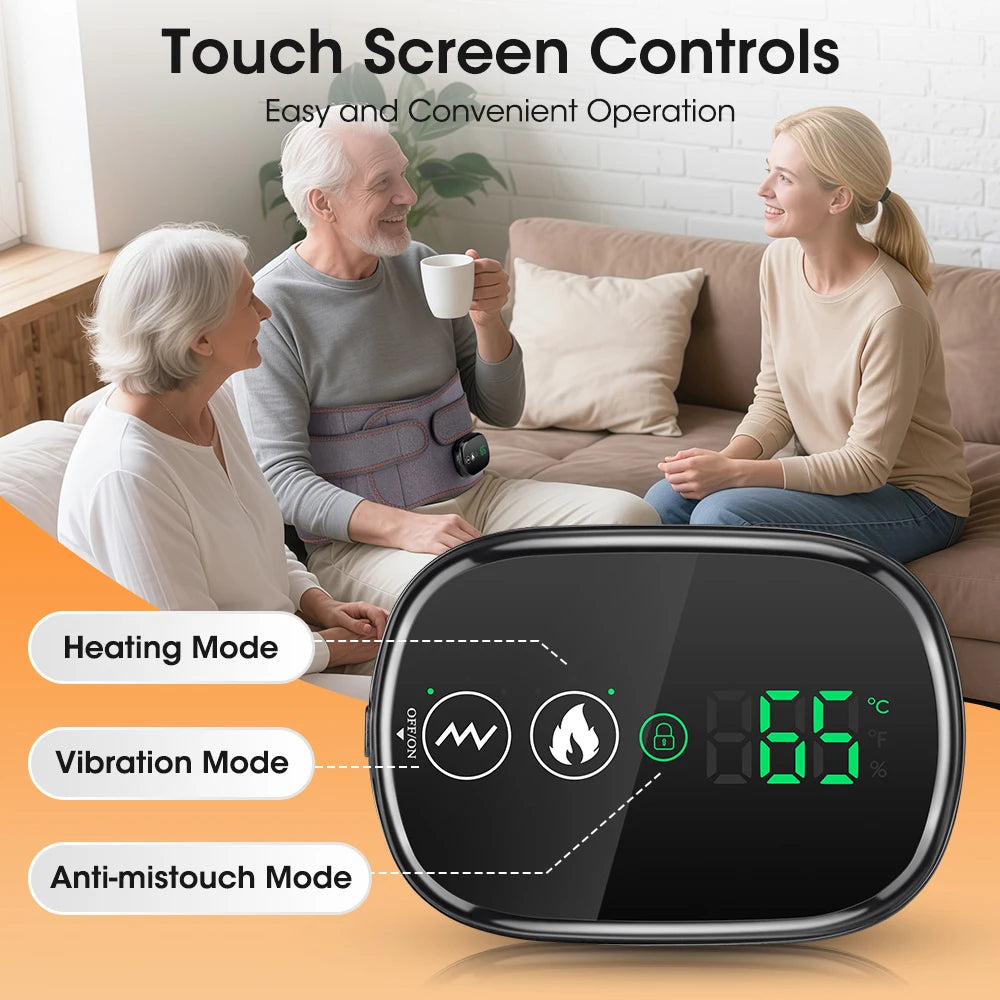 Cordless Heated Vibration Waist Massager for Back Pain Relief