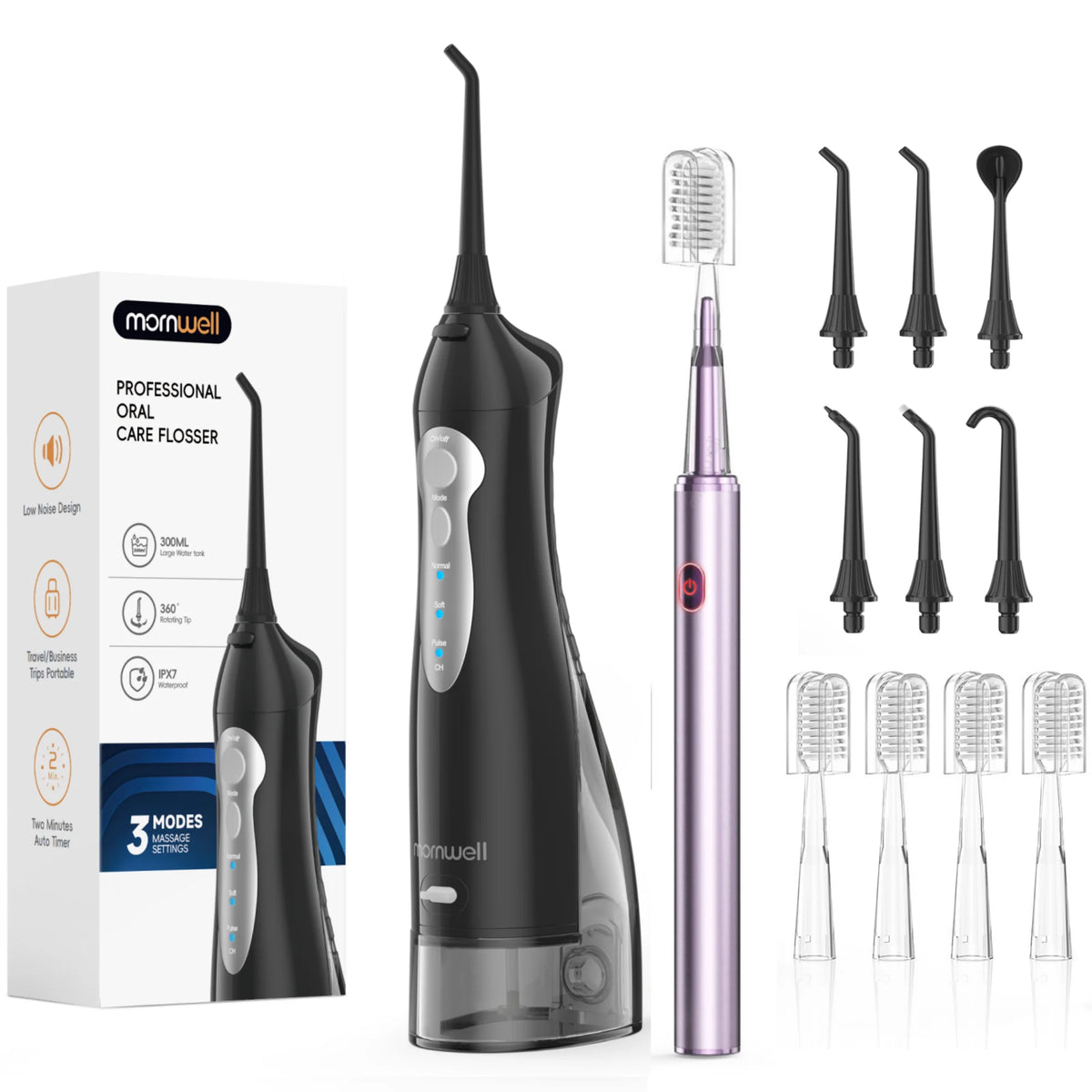Portable Electric Toothbrush and Water Flosser Oral Care Set