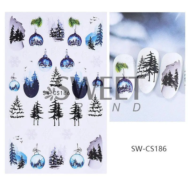 3D Christmas Cartoon Nail Art Sticker Decals