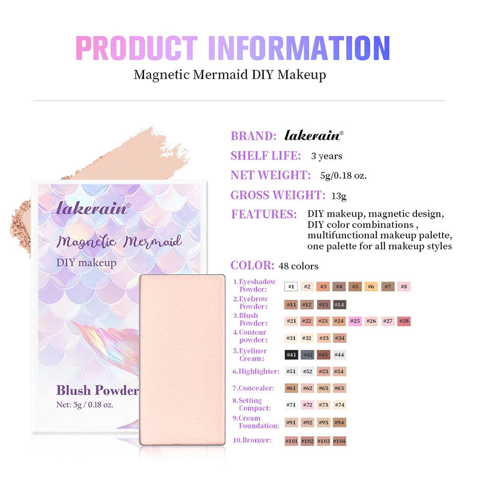 Waterproof Magnetic Eyeshadow Palette Refill