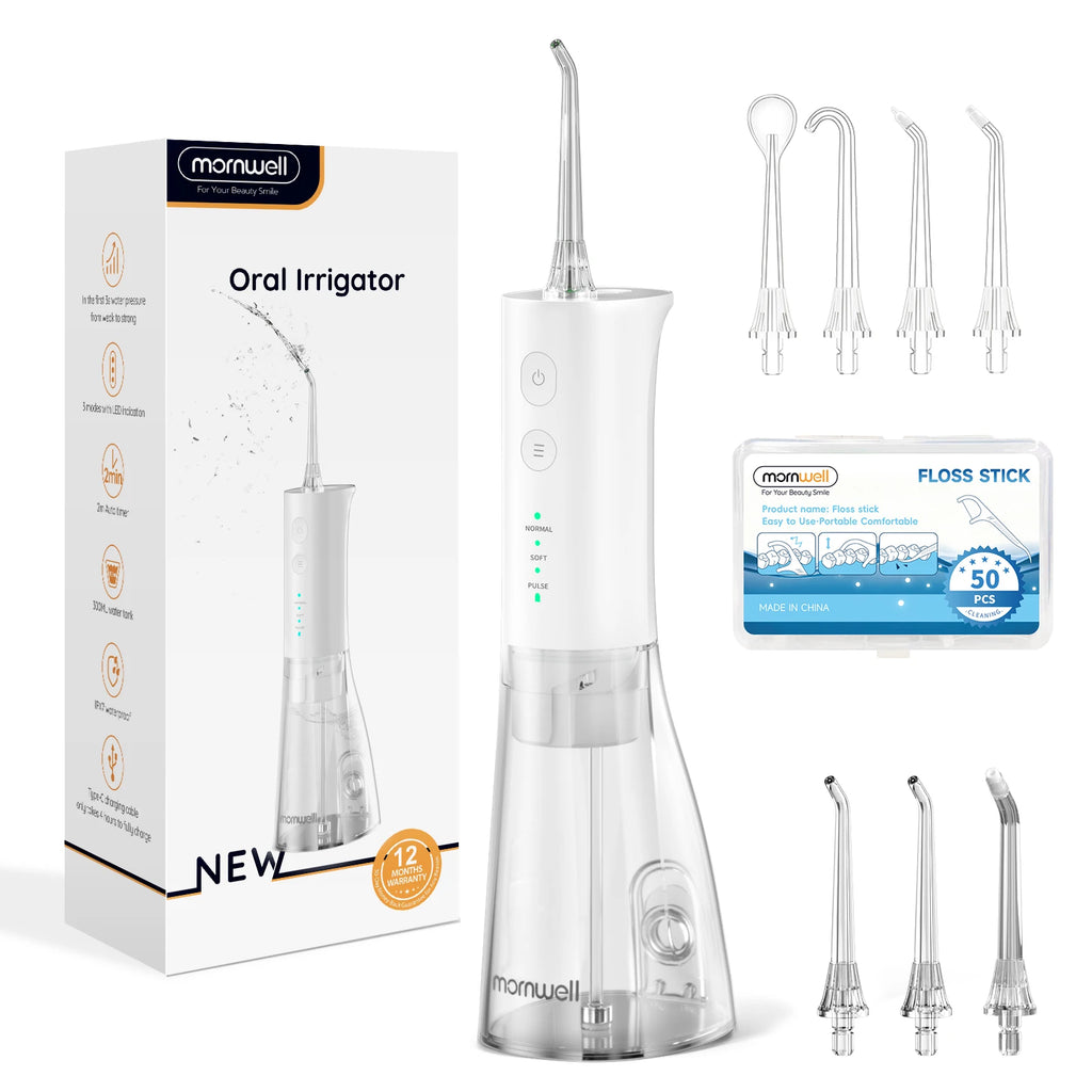 Portable Rechargeable Oral Irrigator Water Flosser with 300ML Tank