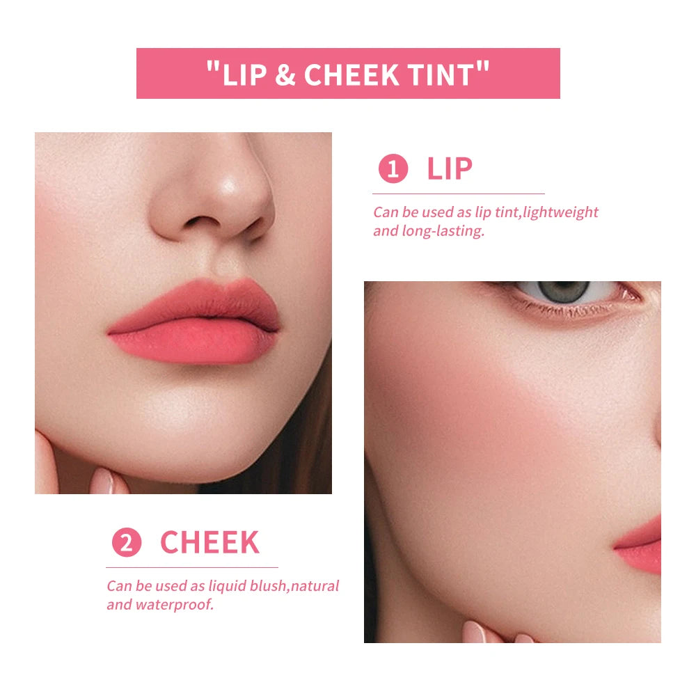 2-in-1 Waterproof Long-Lasting Lip Tint and Liquid Blush - 3
