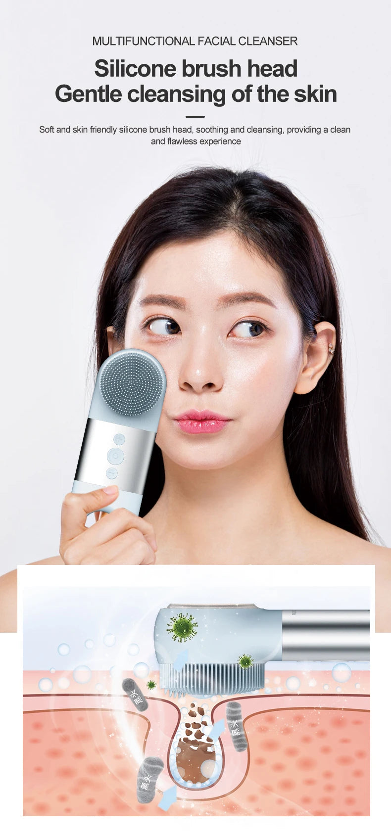 Hot and Cold Facial Cleansing Brush with Sonic Massage - 11