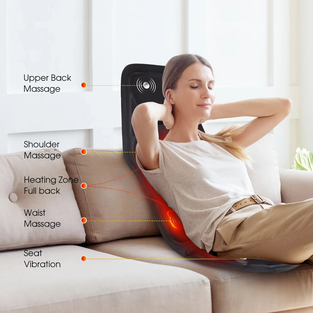Full-Body Electric Heated Vibration Massage Chair Mat