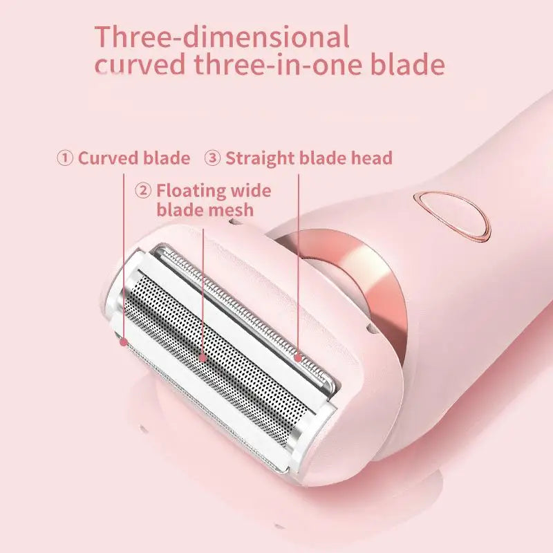 2-in-1 Electric Hair Shaver for Women - Painless Body & Face Trimmer - 4